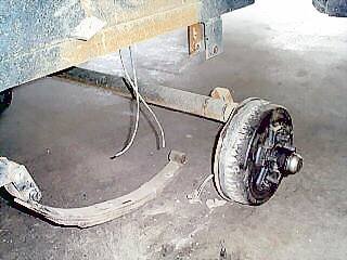 Axle dropped and rolled forward