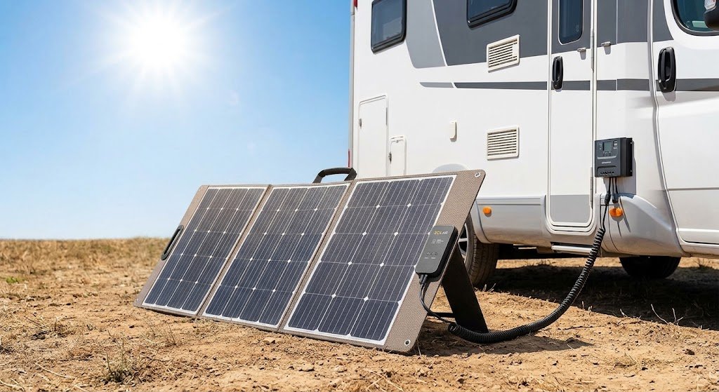 Portable solar panel set up 